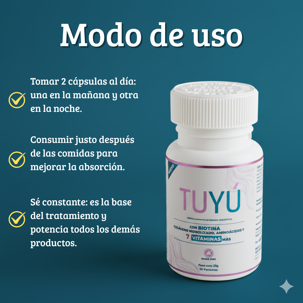 VITAMINAS TUYÚ-🔥 Adiós caída, ¡Hola cabello fuerte y abundante!👩🏻👨🏻‍🦱